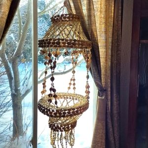 Vintage shell hanging planter